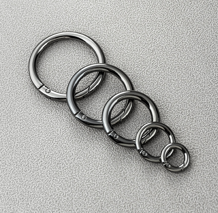 Zinc alloy spring ring, metal round buckle, open ring, key chain, luggage webbing, round hanging buckle, metal iron ring pic 5