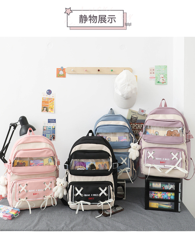 New student schoolbag, Japanese-style cute and fresh girl backpack, large capacity for junior high school students, trendy backpack for primary school boys pic 22