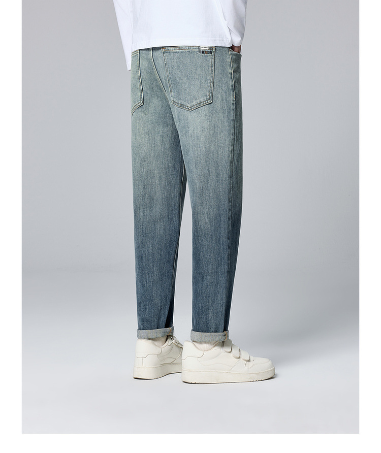 Mermack 13-ampere cotton blended washed jeans for men 2024 autumn new mid-waisted tapered long pants 97246 pic 19