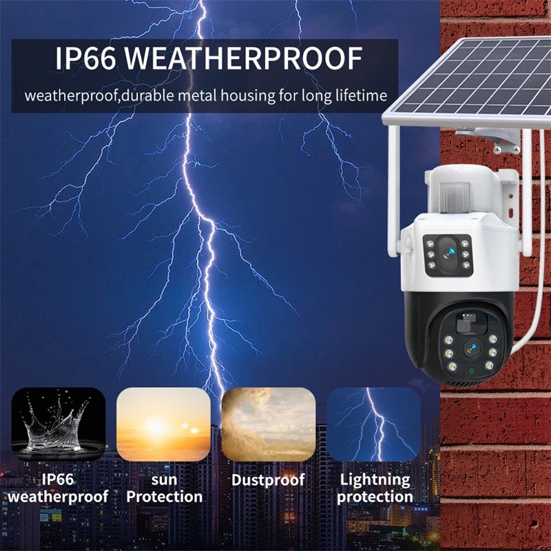 V380 solarcctv camera for home mobile phone remote dual-lens outdoor 4g solar monitoring pic 19