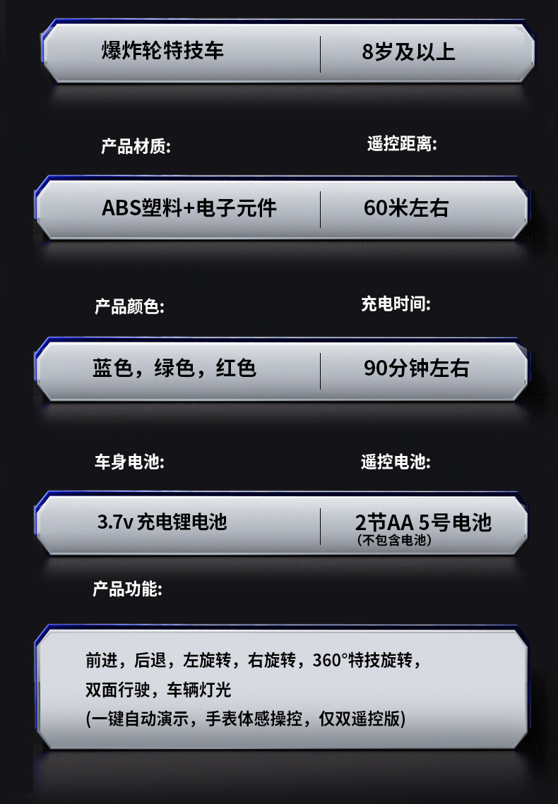 新款爆炸轮特技车手势感应遥控车玩具漂移车遥控车儿童赛车rc手详情19