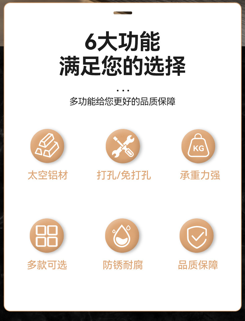 Gao Wenhai aluminum alloy bathroom storage rack, no-drilling bathroom towel rack, bathroom storage rack, one-piece consignment pic 5