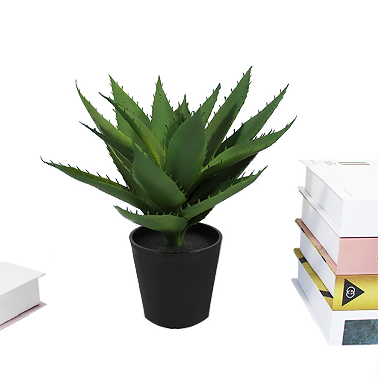 Artificial aloe vera potted plant, mini indoor decoration, artificial tree, artificial small green plant, Nordic artificial green plant ornament, reed pic 1