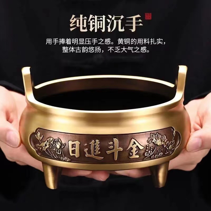 The pure copper incense burner for home use has a noble texture and makes burning incense more pleasant pic 4