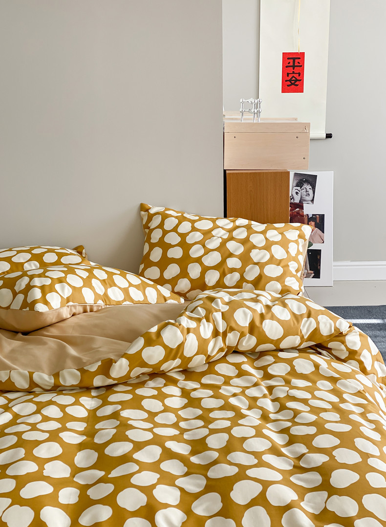 轻复古日式印花纯棉四件套明亮温馨可爱图案40支性价比单双人床品详情22