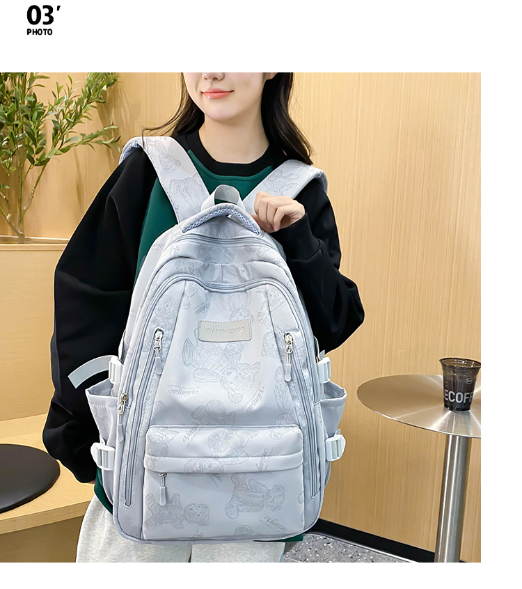 大容量新款双肩包时尚出行男女背包大学生中小学生书包批发详情5