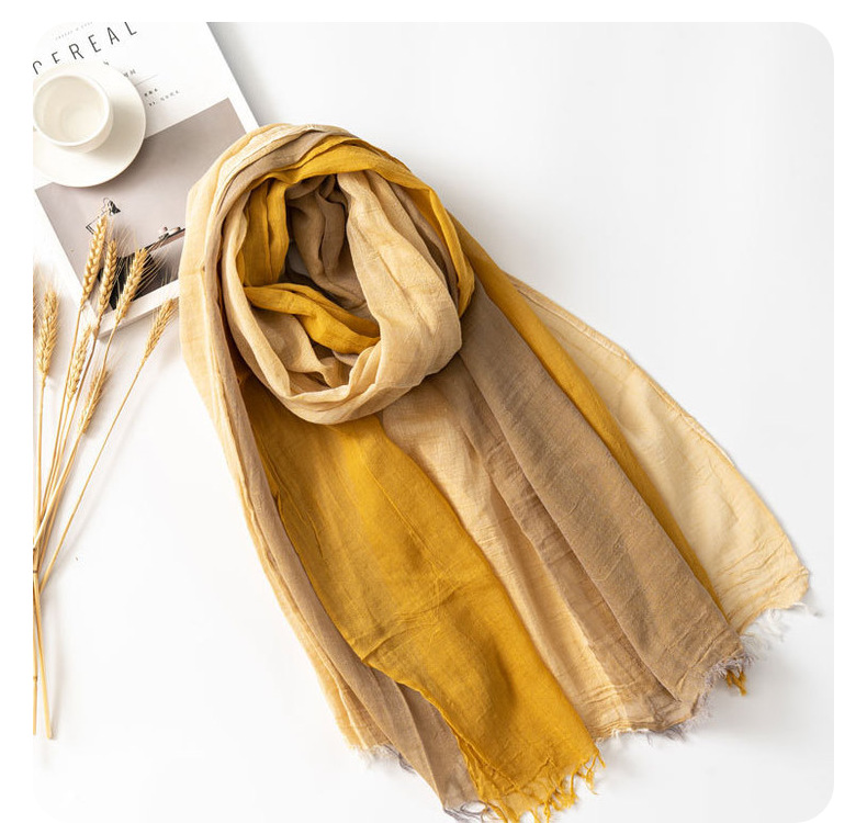 秋冬简约纯棉围巾男士棉麻高级感文艺ing风沙漠披肩跨境批发详情27