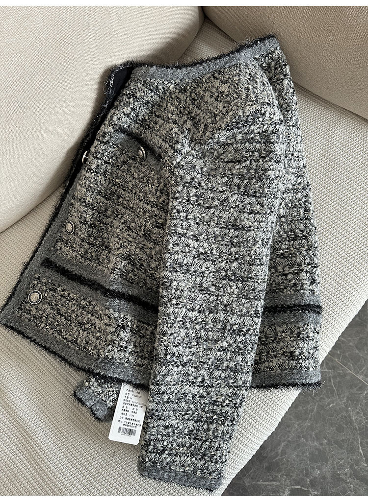 san@collection invierno 2024 nueva mujer pequeña fragancia tweed lana abrigo temperamento abrigo francés pic 18