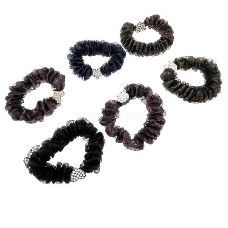 A3344 Diamond-encrusted premium velvet yarn hair band, thick hair rope, hair tie, hair accessory, hair bun, two-yuan store accessory pic 4