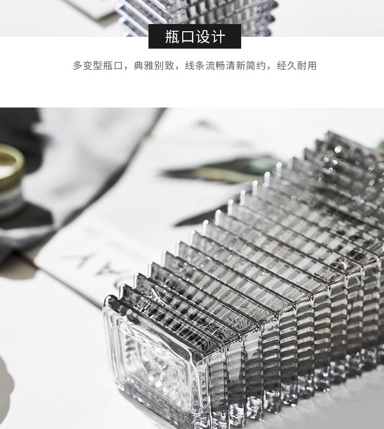 璀璨重厚水晶玻璃花瓶透明北欧水培客厅插干鲜花装饰摆件详情30