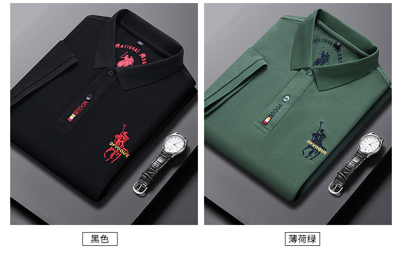 polo衫夏季潮牌商务时尚男装休闲男士t恤刺绣宽松百搭短袖t恤男详情9