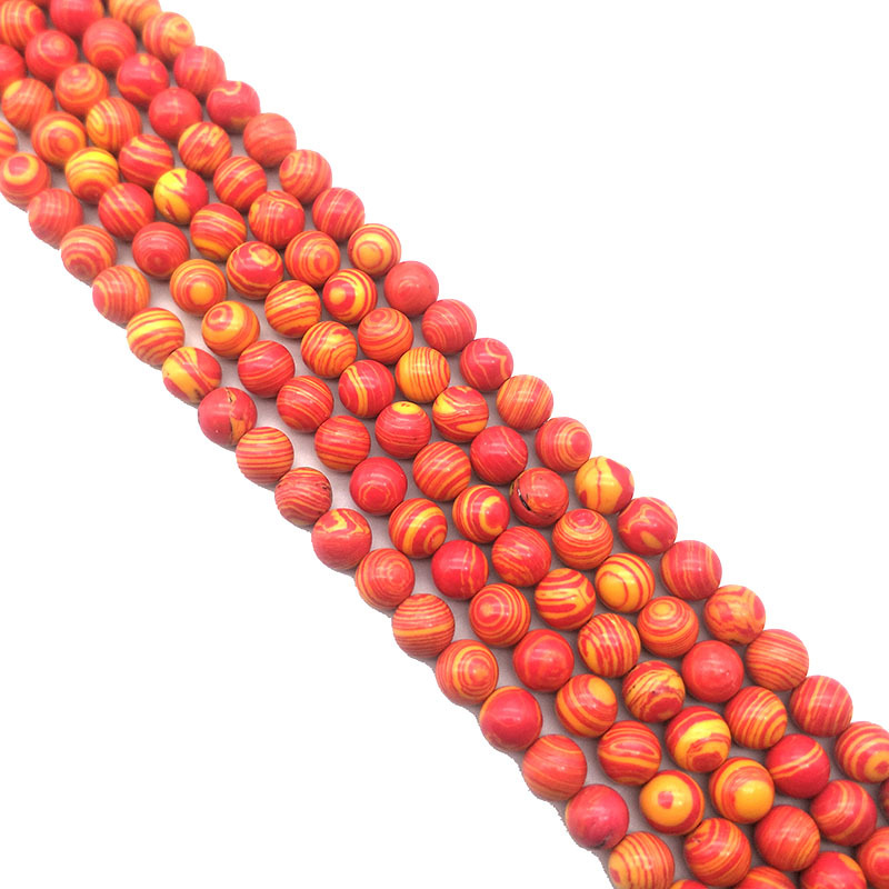 Jewelry accessories, malachite loose beads, semi-finished products, beads strung together to form round beads, DIY cross-border bead matching, large quantity discounts pic 5