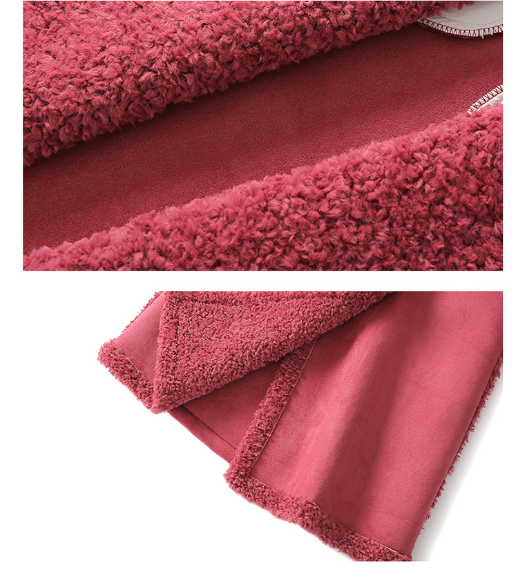 A new and fashionable Korean-style granular fleece and fur integrated woolen coat for women in winter pic 31