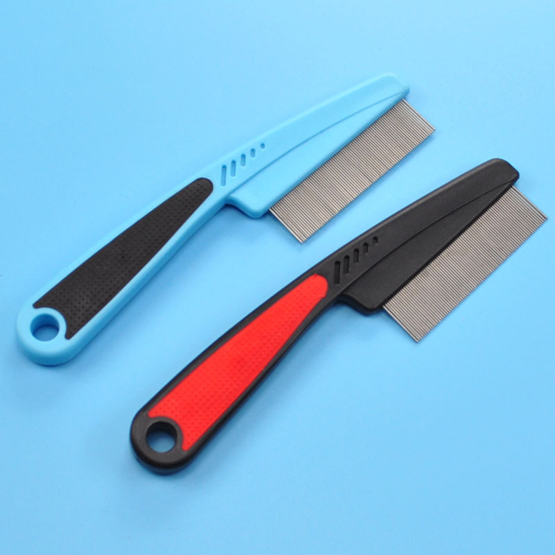 Pet dog flea comb, fine-toothed stainless steel needle flea removal comb, dog lice catch pic 2