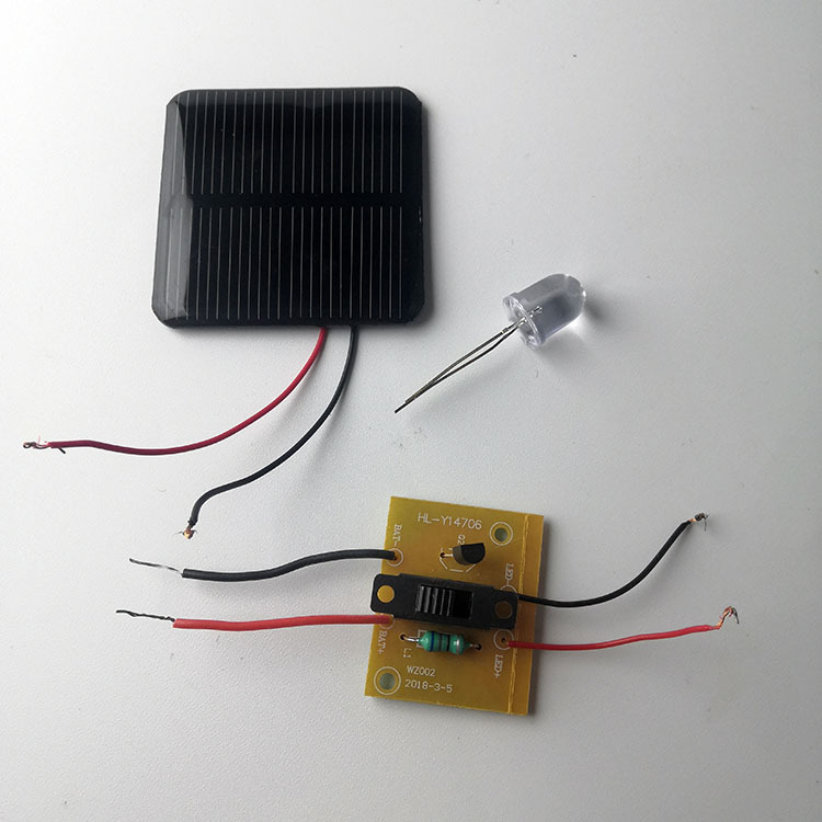 科学小实验太阳能发电套装学生串联电路接线电珠导线DY制作光的作光能作用光能发电实验实践电路详情2