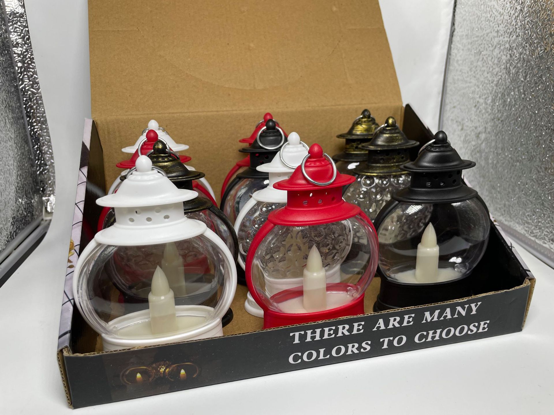 Christmas retro small oil lamp, LED electronic candle lamp, outdoor home small lantern, plastic flat horse lamp, night light, wind light pic 9