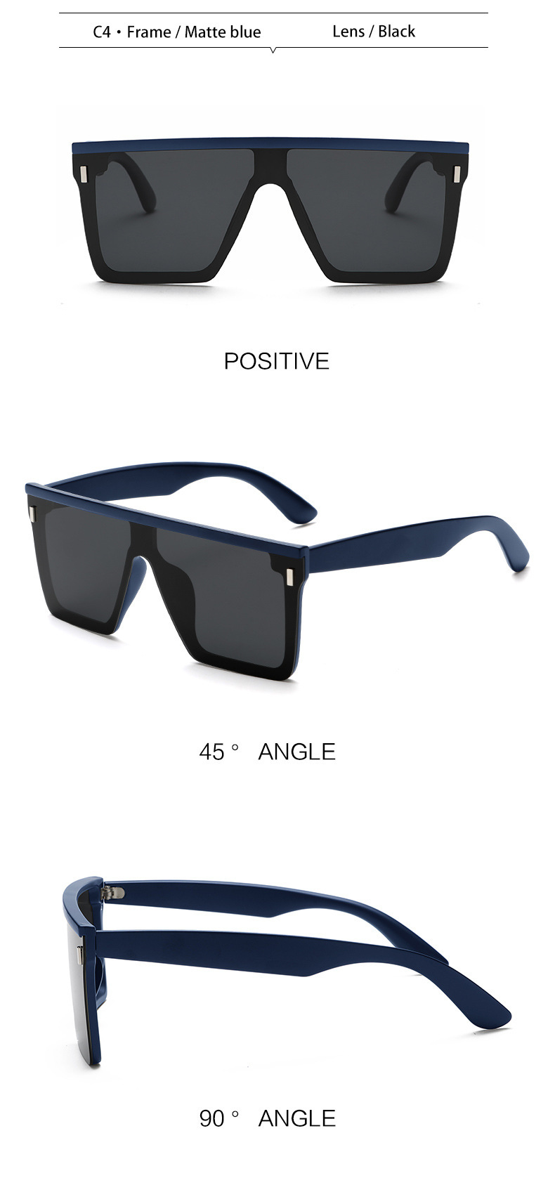 跨境新款 男士太阳镜 F1302欧美一体时尚大框偏光镜 户外运动墨镜详情13