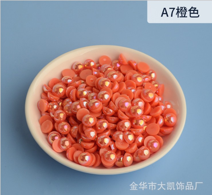 AB Water Lily, AB semi-circular pearl, mobile beauty, AB semi-circular pearl, diy nail art, pearl accessories, flat bottom pic 4