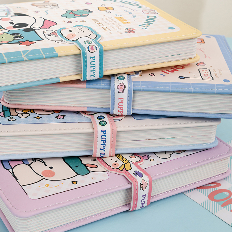 伊莎儿原创IP小狗多米36K磁扣本可爱插画防水彩页设计手账笔记本YL017-LB36K44-8260详情13
