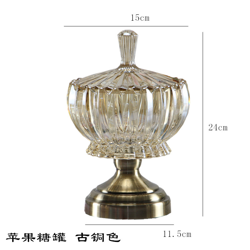 Crystal glass candy jar display pic 5