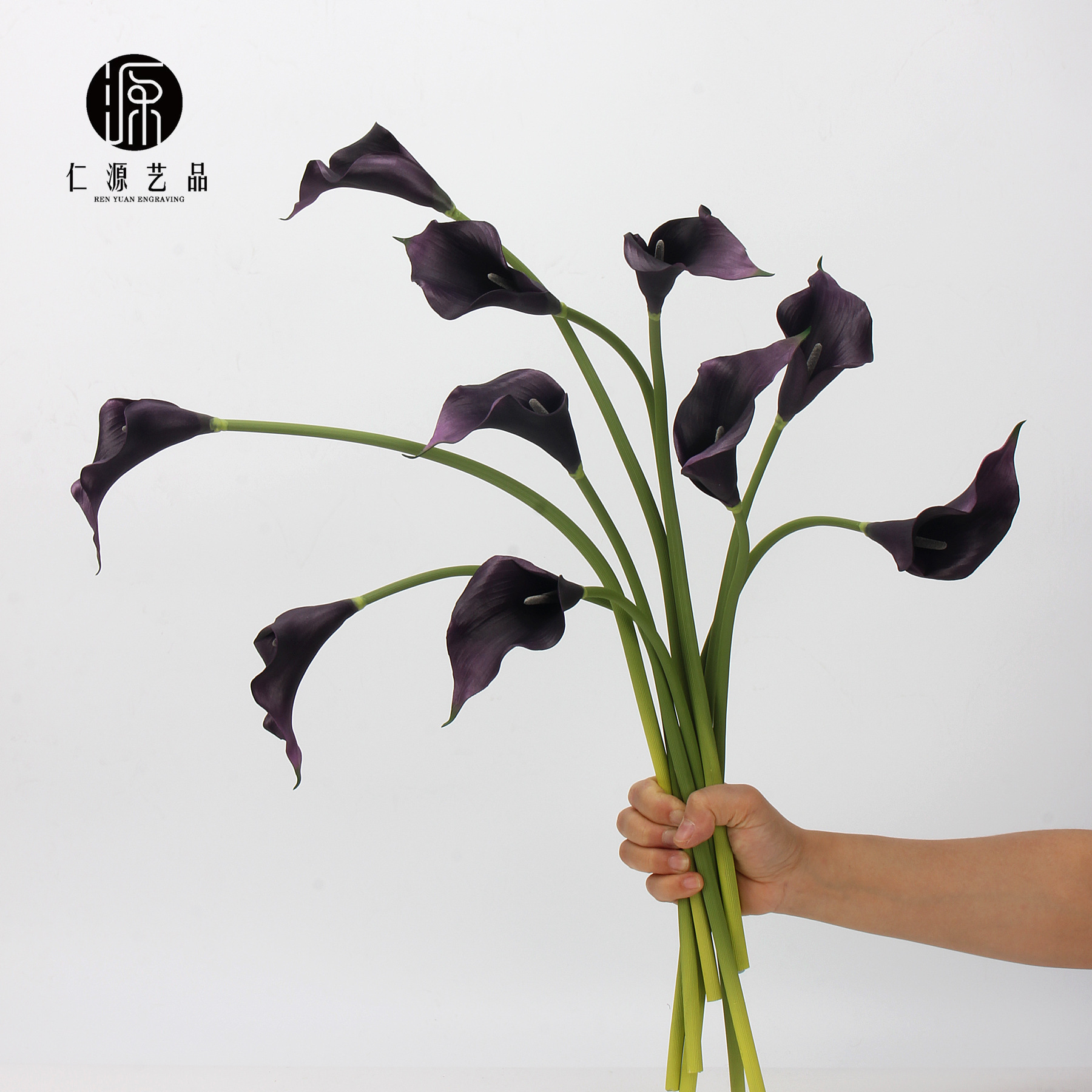 工厂直销 EVA马蹄莲仿真花海芋手感假花单枝婚庆家居插花配材道具详情47