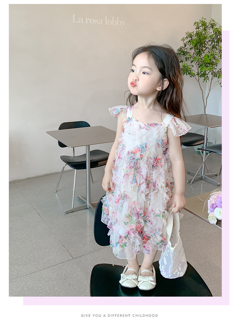 女童夏季公主裙2024新款洋气女宝宝夏装纱裙吊带裙子儿童装连衣裙详情11