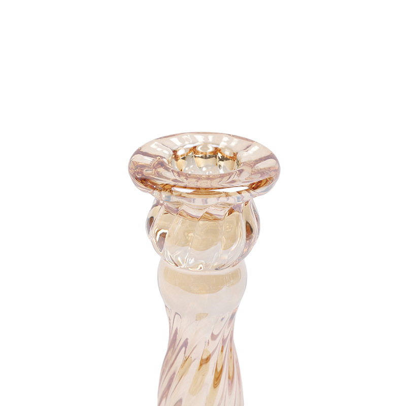 Creative home decor: Simple ins glass candlesticks with wax bases, romantic dining table candlesticks pic 8