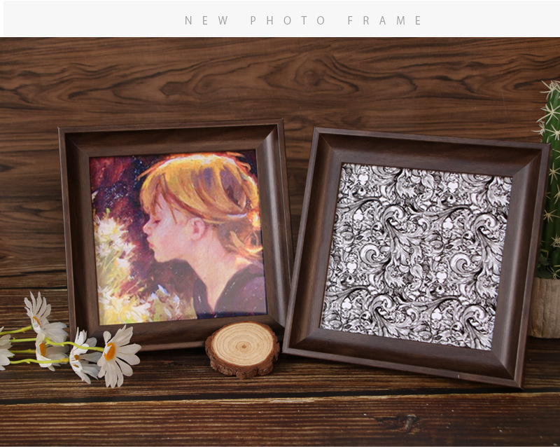 复古正方形相框美式简约创意画框摆台6寸7寸挂墙装饰画框架批发详情12