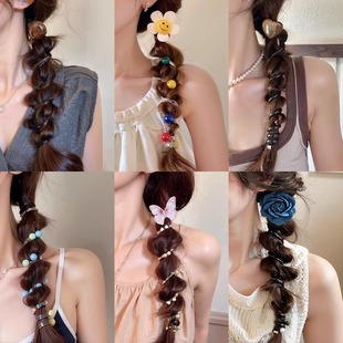 The 2025 new high-end retro sleep headband, hair tie, rubber band, pillow, hair tie and hair accessory for women with large intestine hair band pic 10