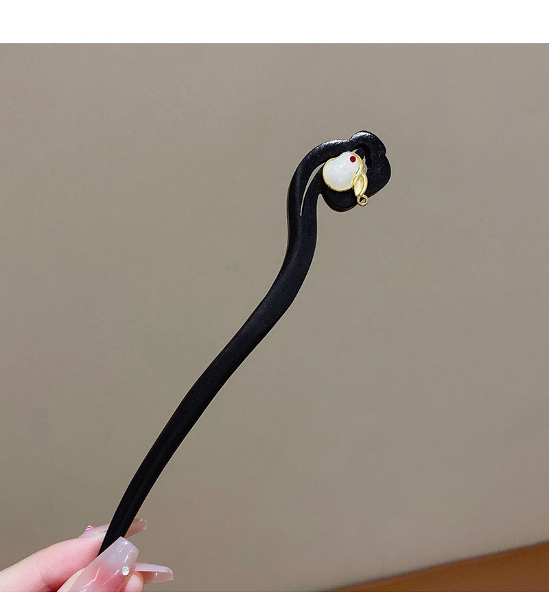 古风木质发簪女黑色檀木高级感簪子新中式简约现代日常发钗子头饰详情15