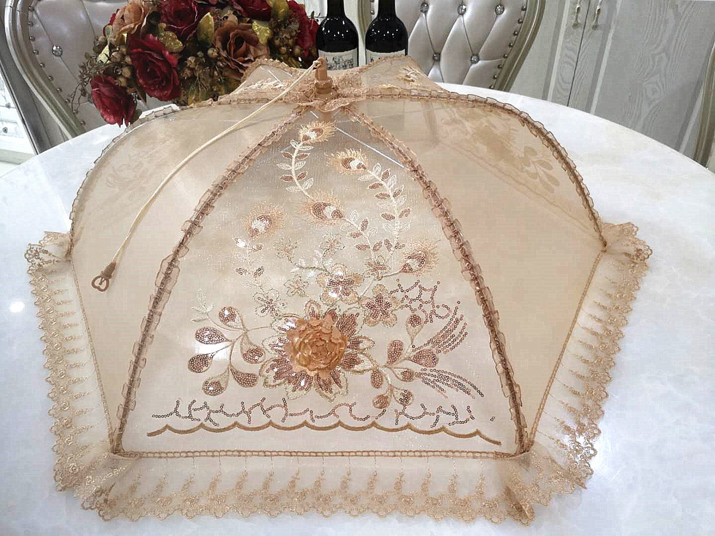 Household folding meal cover, large fly-proof cover, rice cover, leftover food dust-proof table cover, vegetable umbrella factory direct sales pic 3