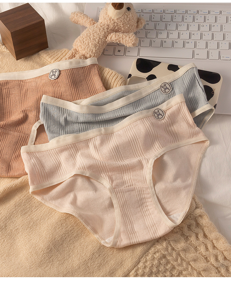 元集 纯棉抑菌裆内裤女亲肤无痕透气夏季少女低腰大码女士三角裤详情6