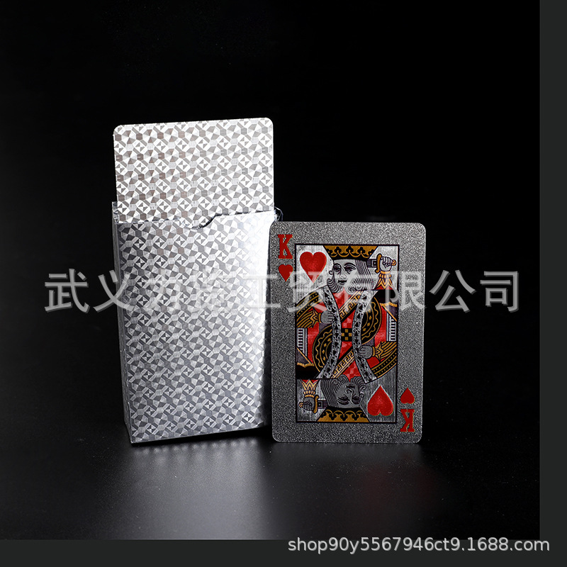 美元扑克牌金箔扑克牌 银箔扑克牌批发 金色土豪金扑克黑色塑料牌详情22