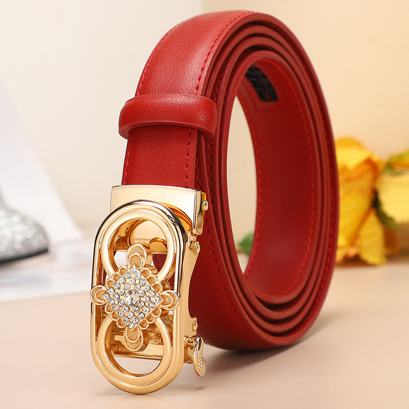 The new pure cowhide Chinese knot automatic buckle simple Korean-style decorative belt and skirt pants for women exude a sense of luxury pic 20