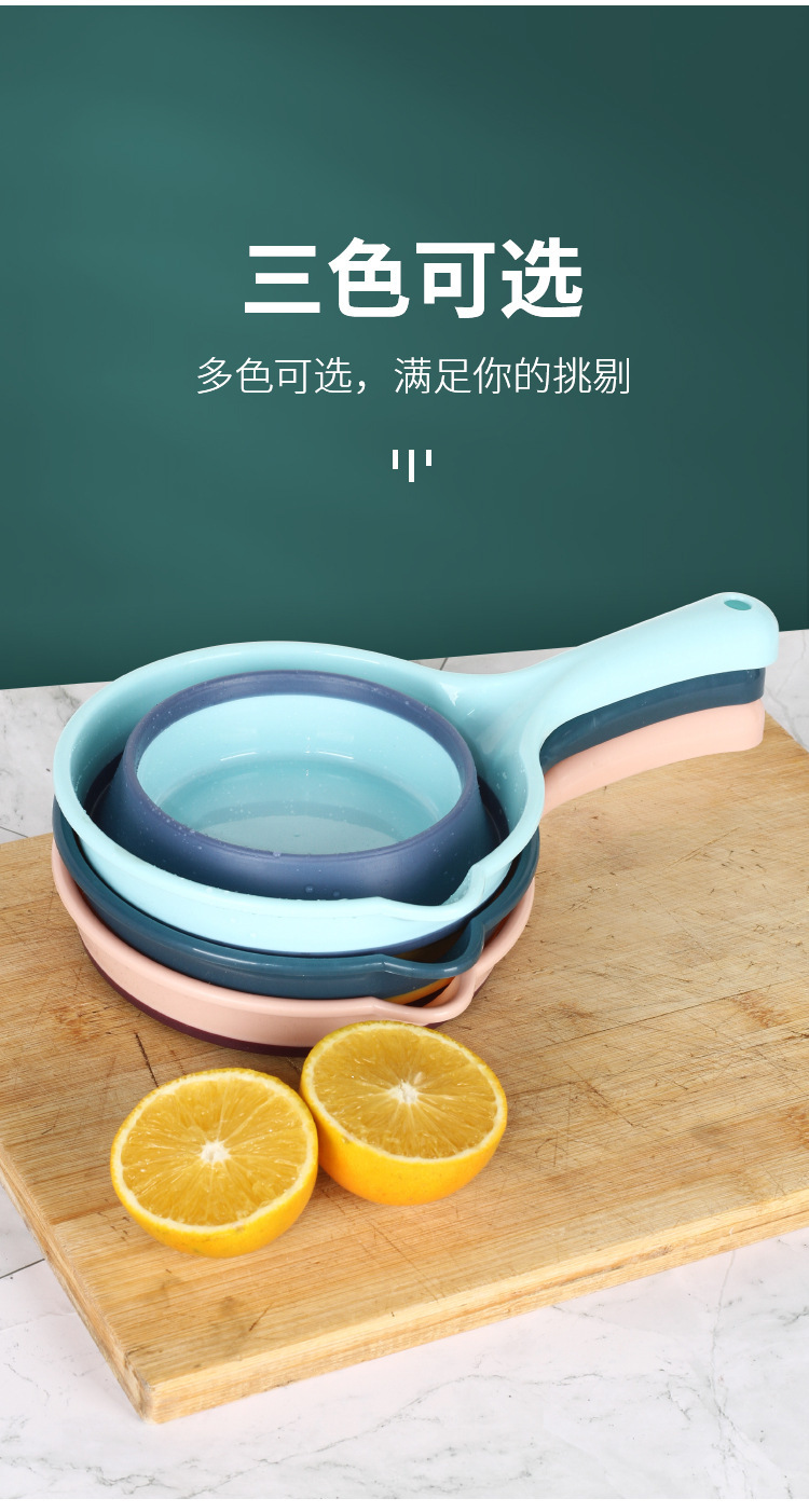 家用厨房可折叠水瓢加厚塑料长柄水勺可悬挂浇花水瓢漂流水勺舀子详情7