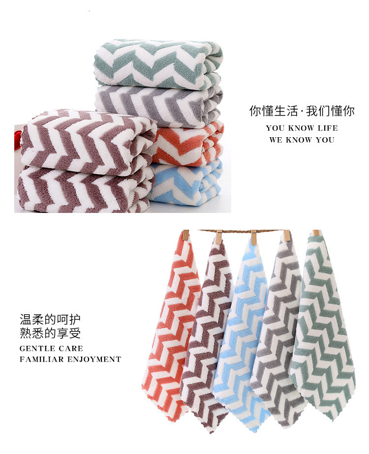 [LOVELY HOME] [hold ja] wholesale coral fleece wheel spike square toalla absorbente de cocina paño suave para niños de kindergarten wipe hand toalla pic 10