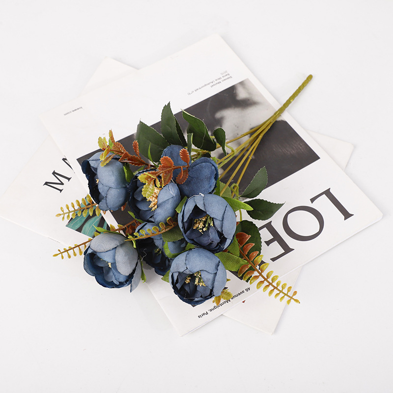 欧式复古玫瑰 仿真花苞 假花头 森系婚礼装饰DIY手工花环绢花详情7