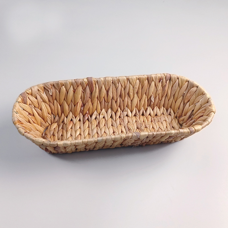 家用零食收纳篮创意草编葫芦草编织果盘刀叉篮小吃编织篮面包篮子详情9