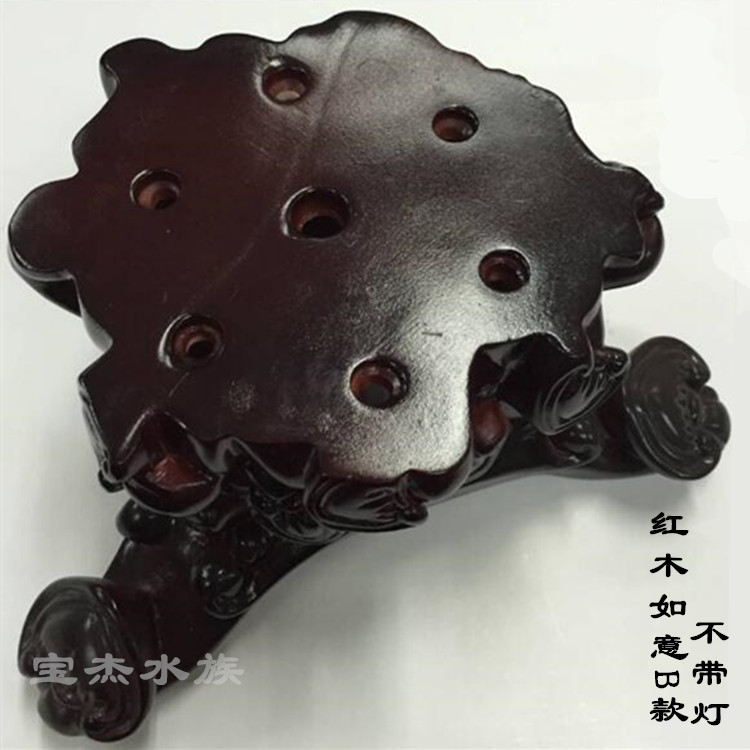 Wholesale fish tank, rosewood ruyi base, flower bonsai, rockery, stone base, fish tank, rosewood ruyi base with light pic 2