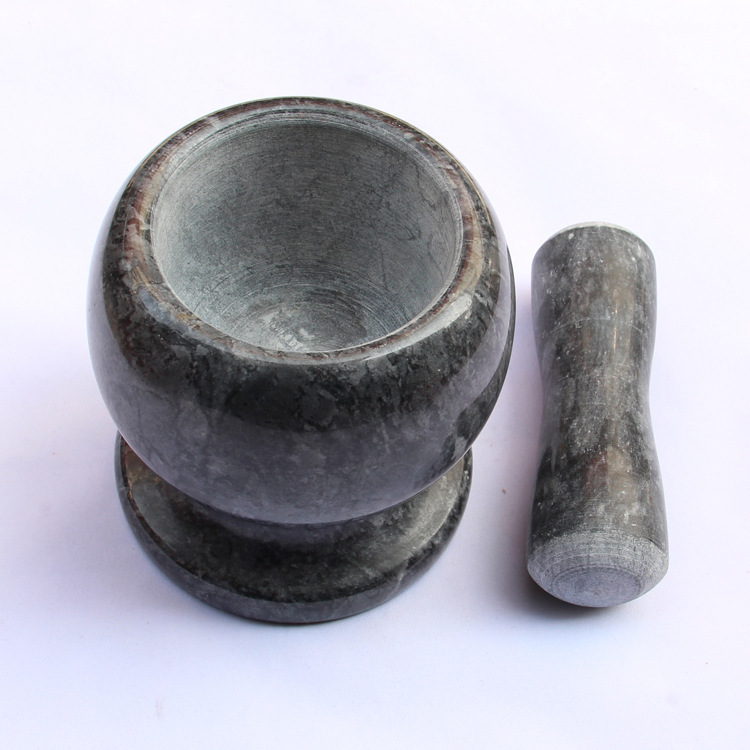 Marble garlic mortar is a traditional grinding vessel pic 2