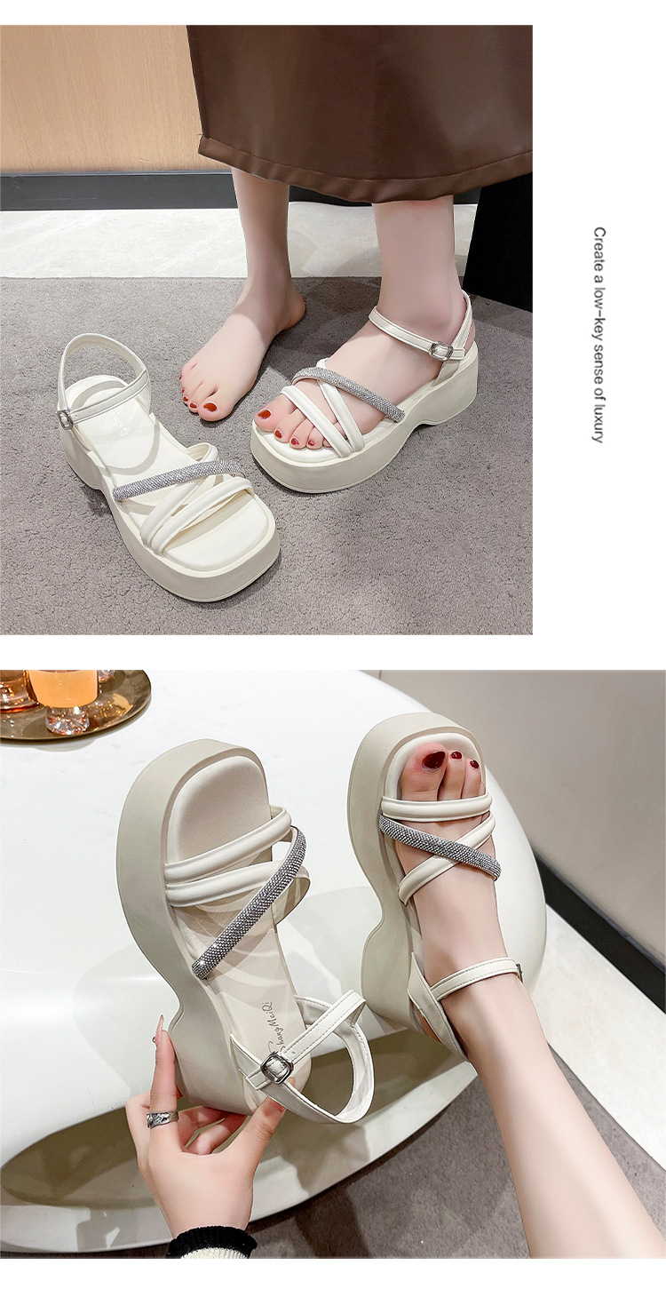 凉鞋女2024夏季新款厚底增高仙女风罗马凉鞋坡跟潮百搭女士凉鞋详情18