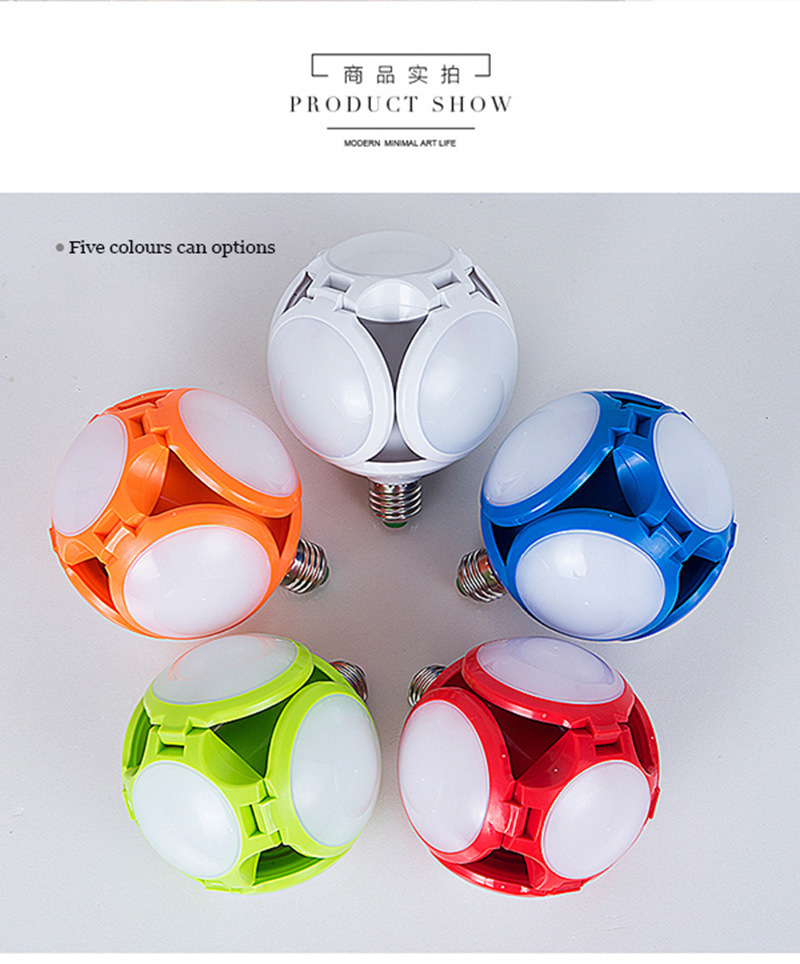 Factory direct sales of LED football lamp e27 ultra-bright constant current foldable bulb 40W, new type of folding ball bulb for export pic 15