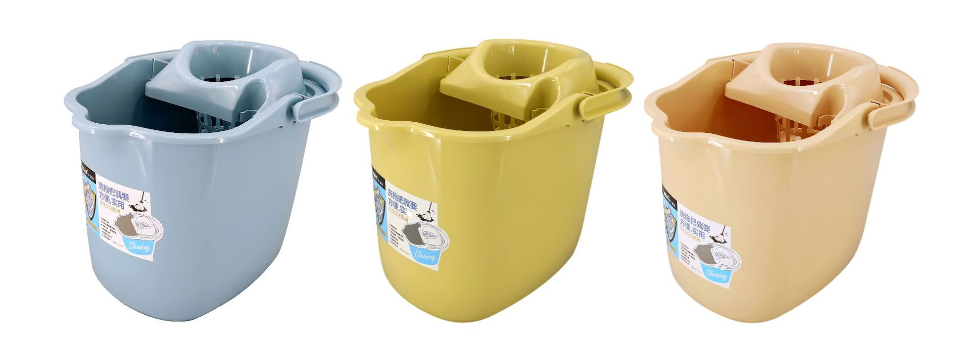 拖地桶家用加厚塑料拖把拖布桶地拖桶旋转拖把带轮单桶手动脱水桶详情11