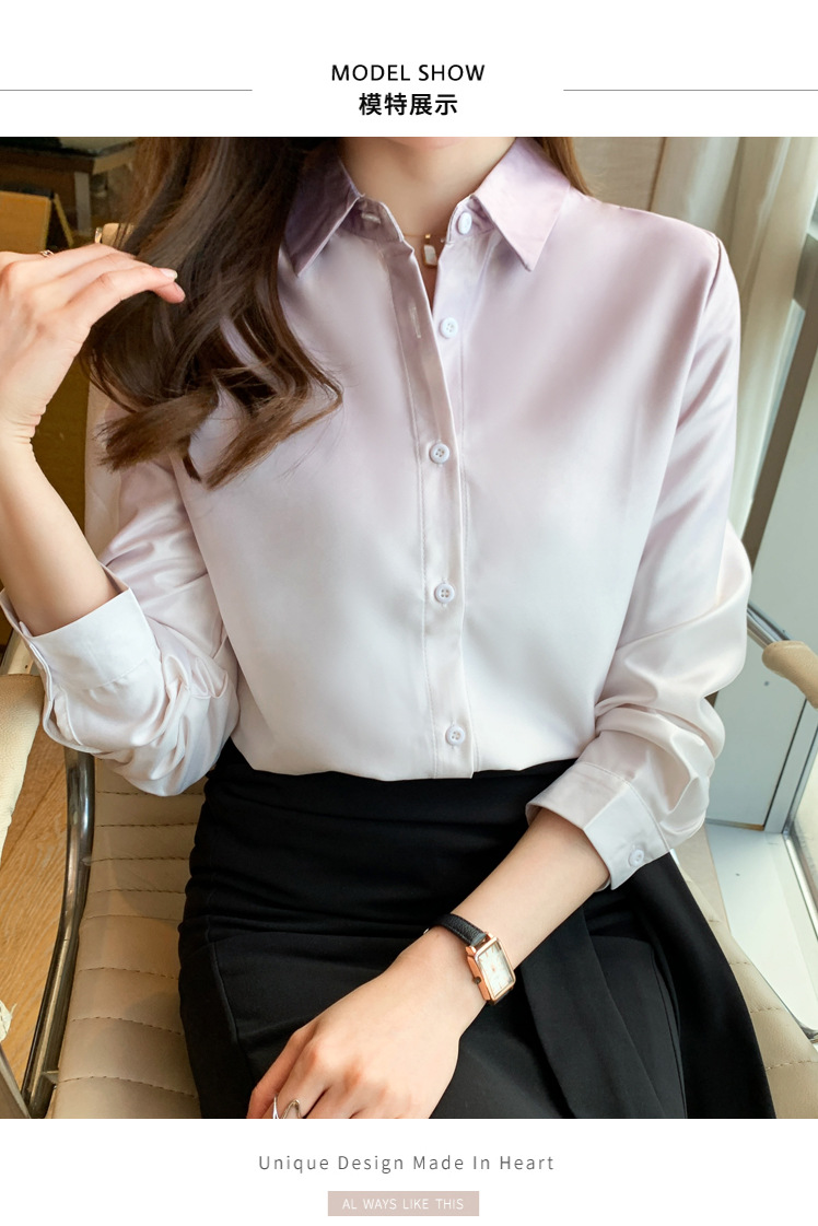 2024秋新款设计感渐变衬衣个性长袖气质百搭宽松显瘦时尚女式衬衫详情4