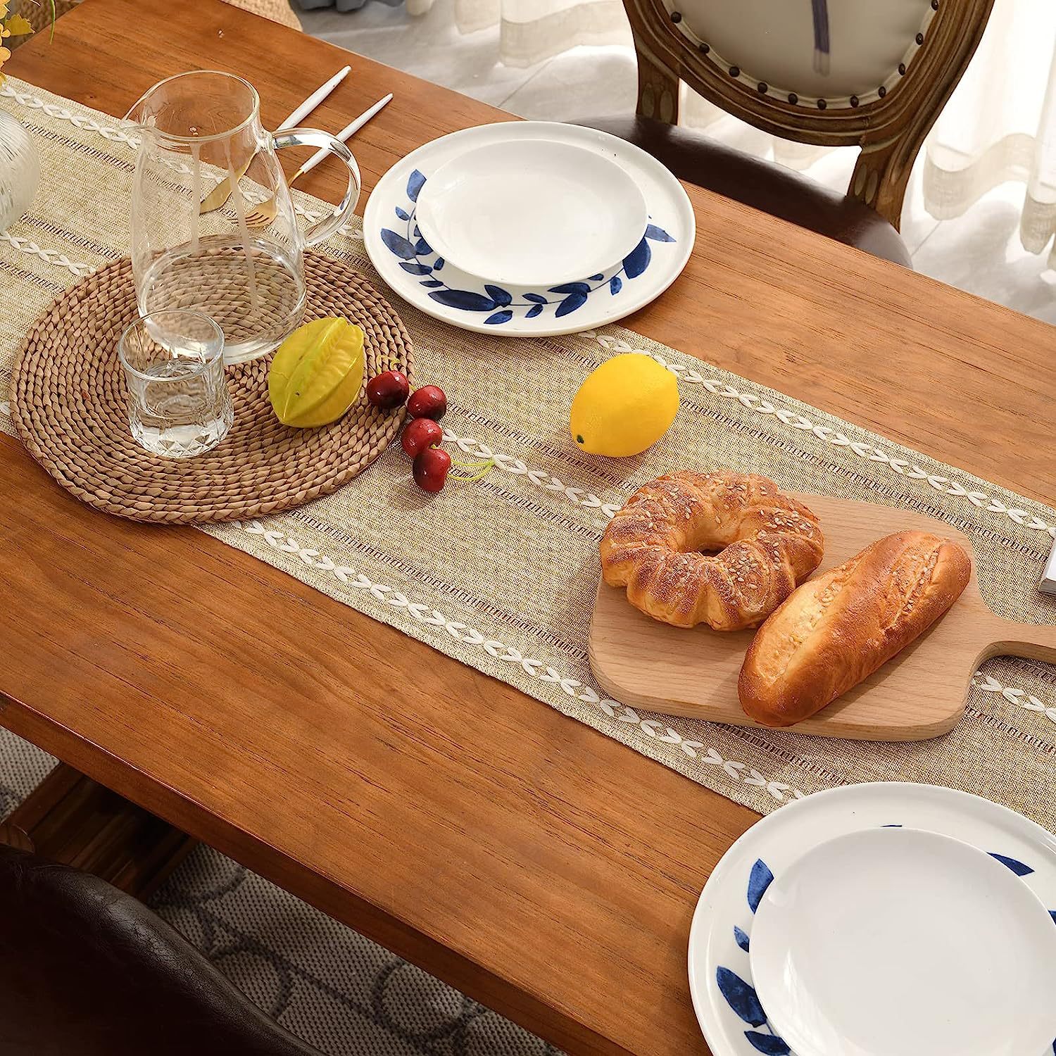 New cross-border Amazon handcrafted table flag, hollowed-out American country white tablecloth, dressing table scarf factory wholesale pic 20