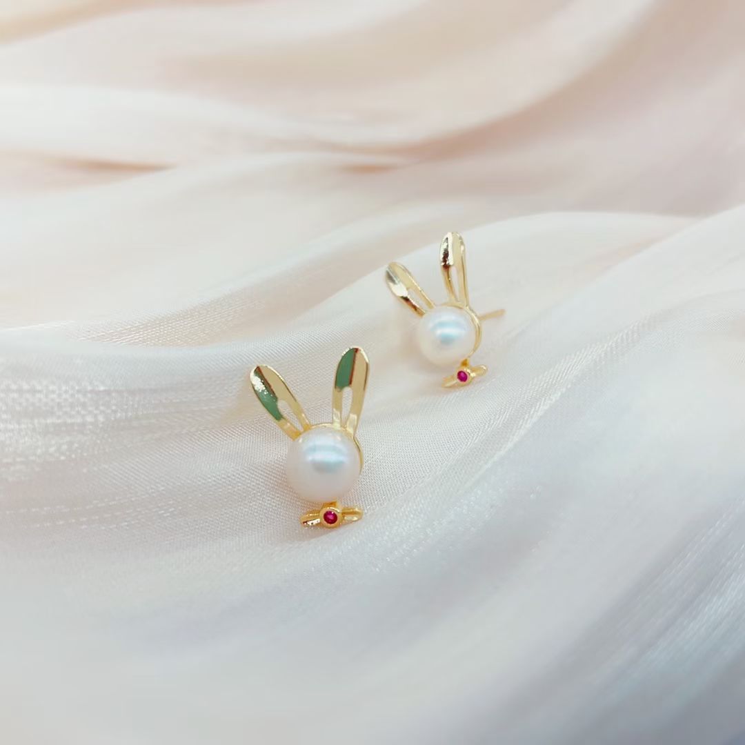 New Year 2023 Rabbit stud earrings are small, cute, fresh, fashionable and lively. Wholesale new style of rabbit Year earrings pic 6