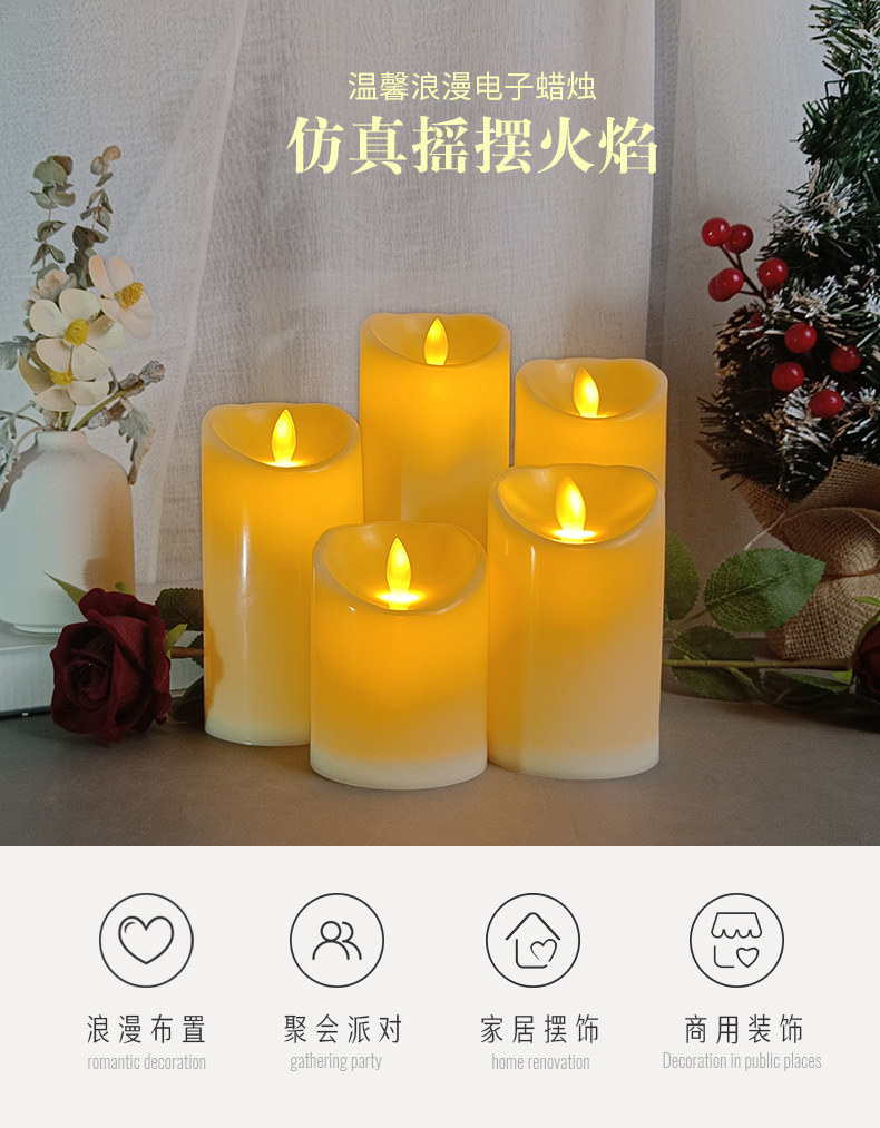 LED swing electronic candles for concerts, weddings, birthdays, murder mystery games, photography, decoration, atmosphere, and simulation candles pic 2