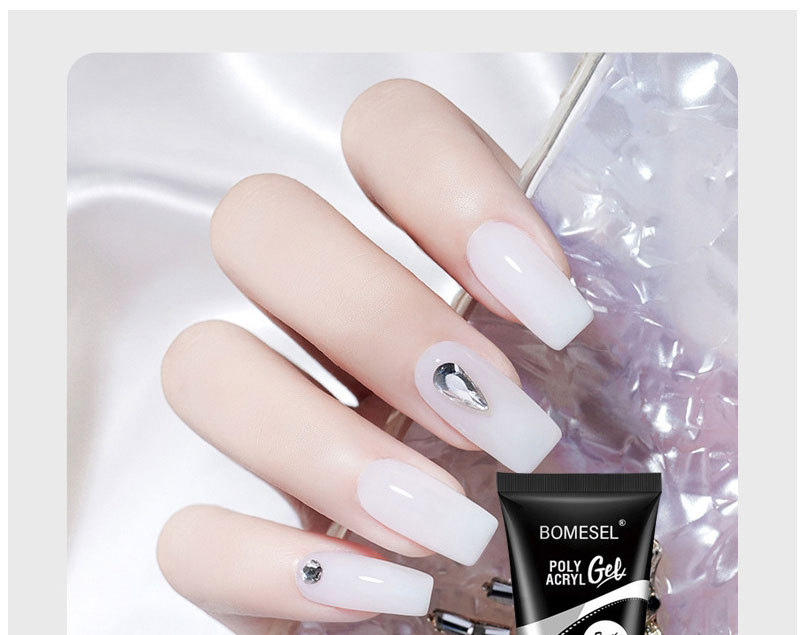Nail art nail lengthening glue, solid phototherapy glue, quick nail lengthening glue, nude transparent sticky diamond glue, UV model glue pic 32