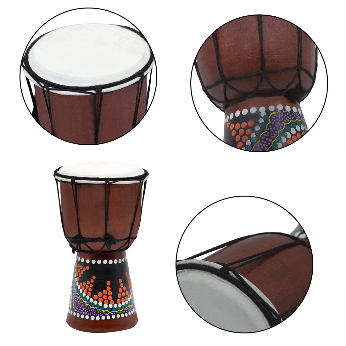 Wholesale handcrafted 4-inch African drums for children, adults, beginners, Lijiang hand drums, percussion instruments, 4-inch African drums, random pic 10