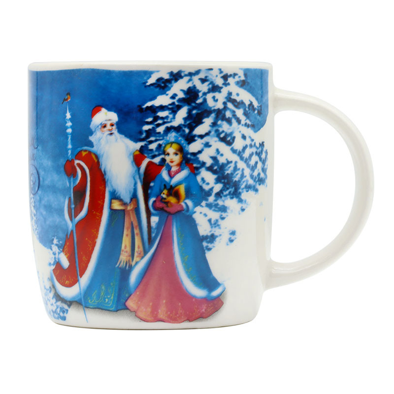 圣诞节杯子礼品陶瓷杯圣诞老人卡通马克杯带勺手柄套装热款创意杯详情1
